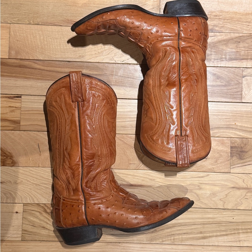 Rancho Brown Leather Cowboy Boots